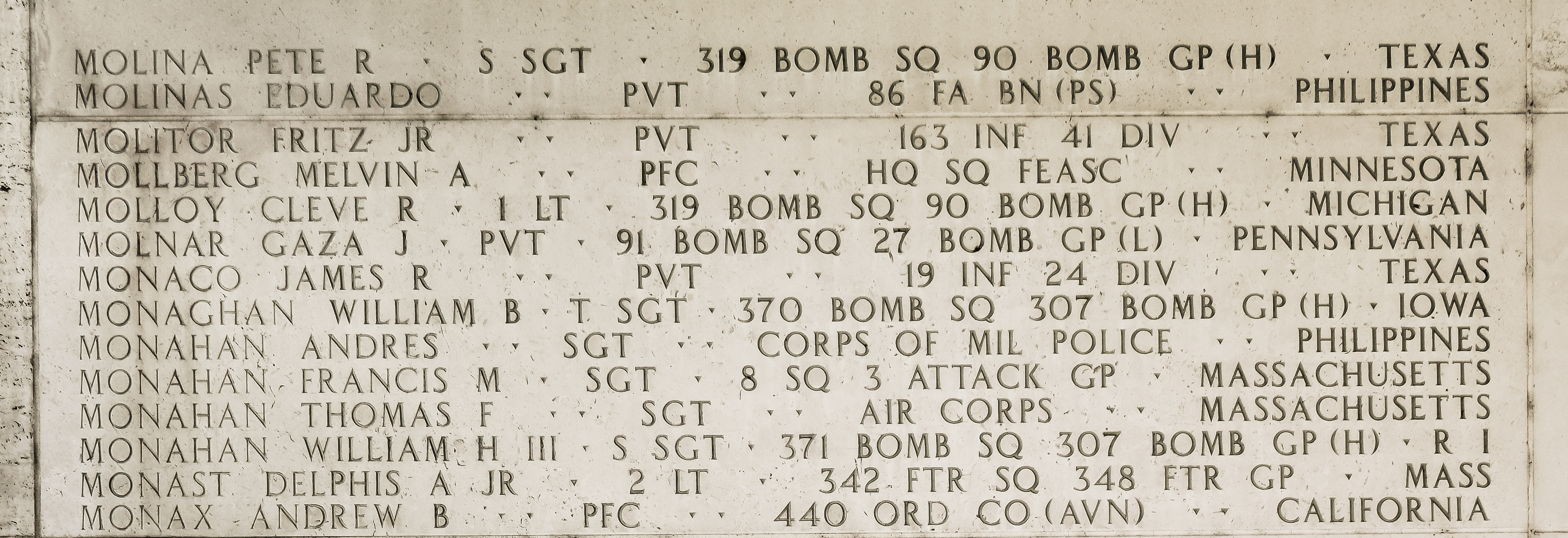 William H. Monahan, Staff Sergeant